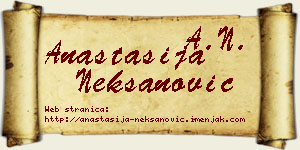 Anastasija Nekšanović vizit kartica